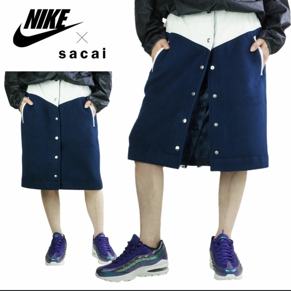 Nike Nikelab X Sacai Windrunner Skirt - Navy/White XS - Picture 2 of 8